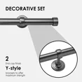 thumbnail image 4 of Tailor & Taylor 1 Inch Decorative Curtain Rod, 72 inches Width Windows Rod with Y Style Bracket with Metal Wall Mount Brackets Finials for Living Room, Kitchen and Windows (Pewter), 4 of 8