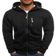 thumbnail image 1 of Mens Active Hoodie Sweatshirt Top Zipper Closure Pocket Slim Hooded Tracksuit Workout Top, 1 of 3