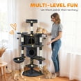thumbnail image 4 of PawHut 62" Cat Tree, Multi-Level Cat Tower with Scratching Post, Dark Grey, 4 of 10