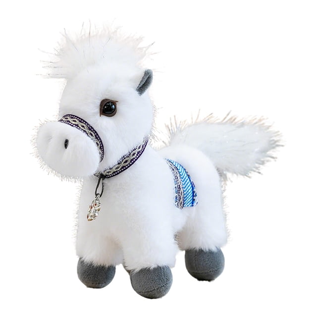 arctrm Peluche Cheval Poupée Jouet Peluches Douces Nouvel An Chinois Cadeau de Fête Cheval Zodiaque pour Blanc
