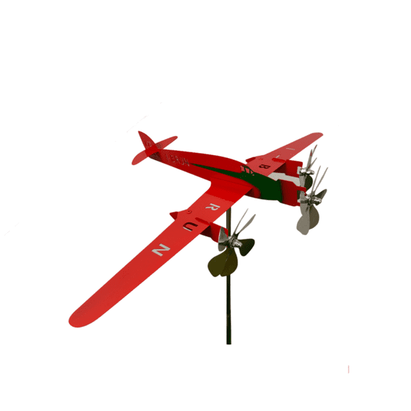 3D Airplane Outdoor Windmill - Metal Aircraft Weather Vane for Garden Yard Decoration Unique Wind Sculptures for Patios and Gardens Durable Outdoor Ornaments