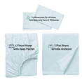 thumbnail image 4 of Comfy Bamboo World 9900 Series Embroidered Bedsheets Sheet Set, Twin Size, Light Blue, 4 of 5