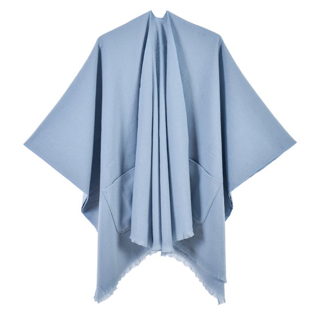 Women's Warm Shawl Wrap Cape - Reversible Open Front Poncho Sweater for Winter