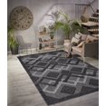 thumbnail image 3 of La Dole Rugs Grey Large Diamond Geometric Indoor Outdoor Runner Rug 3x5 Runner, 3 of 7