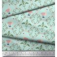 thumbnail image 3 of Soimoi Green Rayon Fabric Swan & Moroccan Damask Print Sewing Fabric Yard 56 Inch Wide, 3 of 5