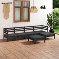 thumbnail image 1 of vidaXL 6 Piece Garden Lounge Set Solid Pinewood Black, 1 of 1