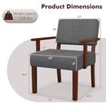thumbnail image 3 of Costway 2PCS Linen Accent Chair Living Room Chair with Soft Padded Seat & Backrest Gray, 3 of 8