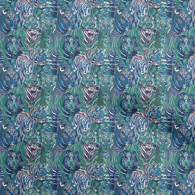 oneOoneRayonTealGreenFabricAnimalSewingFabricByTheYardPrintedDiyClothingSewingSupplies56InchWide