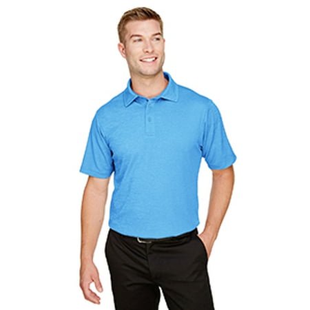 Men's CrownLux Performance Address Mélange Polo - OCEAN BLUE HTHR - 2XL