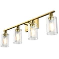 thumbnail image 4 of Patiojoy Bathroom Vanity Light Modern Wall 4-Light  Sconce Fixtures With Clear Glass Shade, 4 of 5