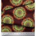 thumbnail image 2 of Soimoi Moss Georgette Fabric Mandala Decorative Print Fabric by The Yard 42 Inch Wide, 2 of 3