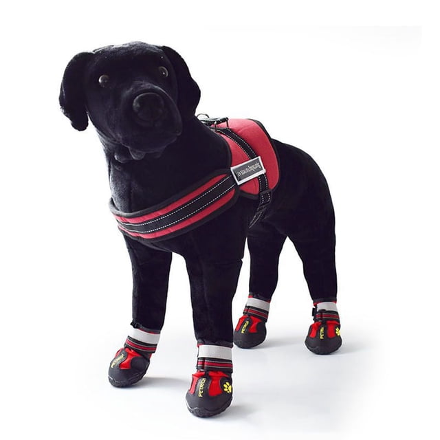 LSLJS Dog Boots Shoes for Dogs with Reflective Strips Rugged Anti-Slip Sole, Pet Costume