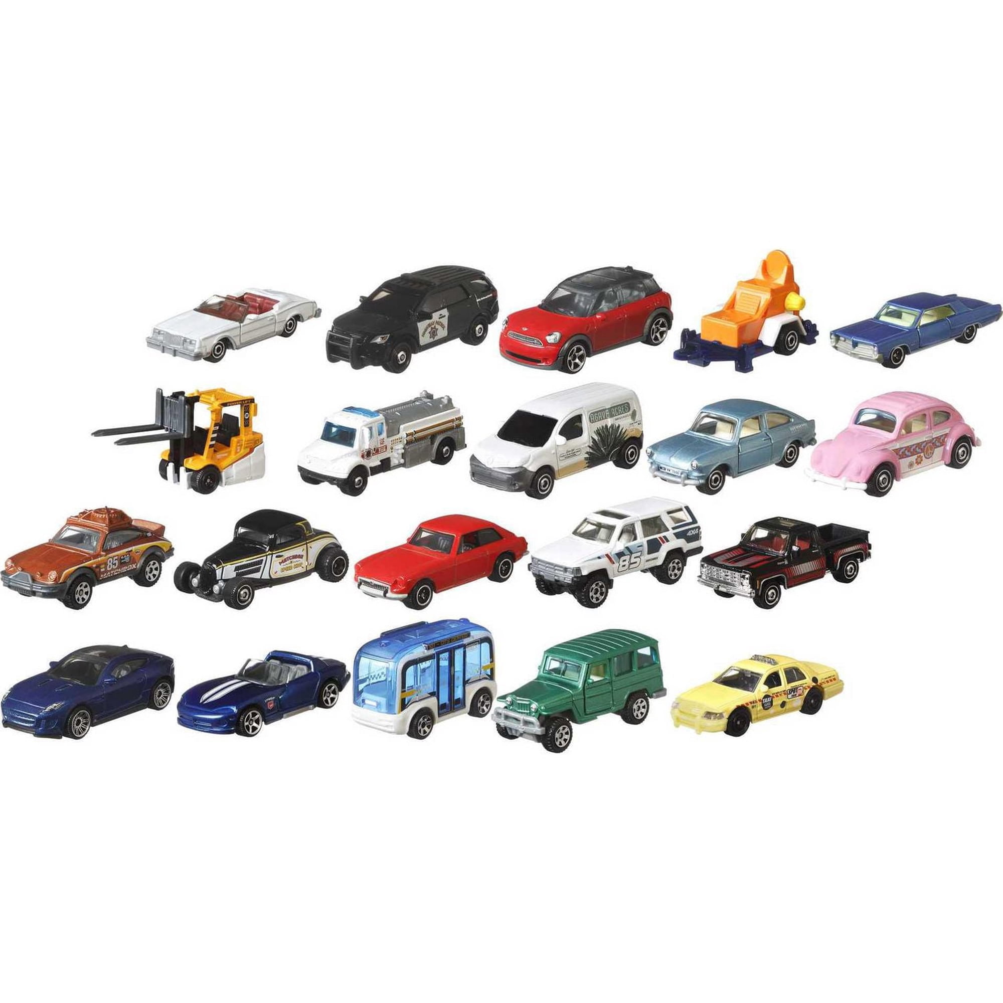 Matchbox Set of 20 Toy Cars and Trucks and Buses, 1:64 Scale Toy