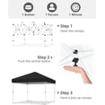 thumbnail image 4 of 10x10 Pop Up Canopy with One Button Push Setup - Heavy Duty Outdoor Canopy Tent with Portable Roller Bag - 3 Adjustable Height, 4 Weight Bags, 8 Stakes & 4 Guy Ropes Included, 4 of 7