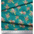thumbnail image 2 of Soimoi Tissu de Crêpe de polyester Vert Feuilles et Fleurs Tissu Imprimé Floral par la Cour 52 Pouces de Large, 2 of 5