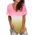 thumbnail image 2 of RKSTN Hauts Décontractés pour Femmes Blouse Imprimée Col en V Manches Courtes T-shirt Ample, 2 of 6
