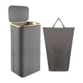 thumbnail image 3 of Clothes Hamper Large Laundry Basket Foldable Inner Bag Tall Portable Storage Basket Bins Laundry Hamper for Living Room Dorm Gray, 3 of 8