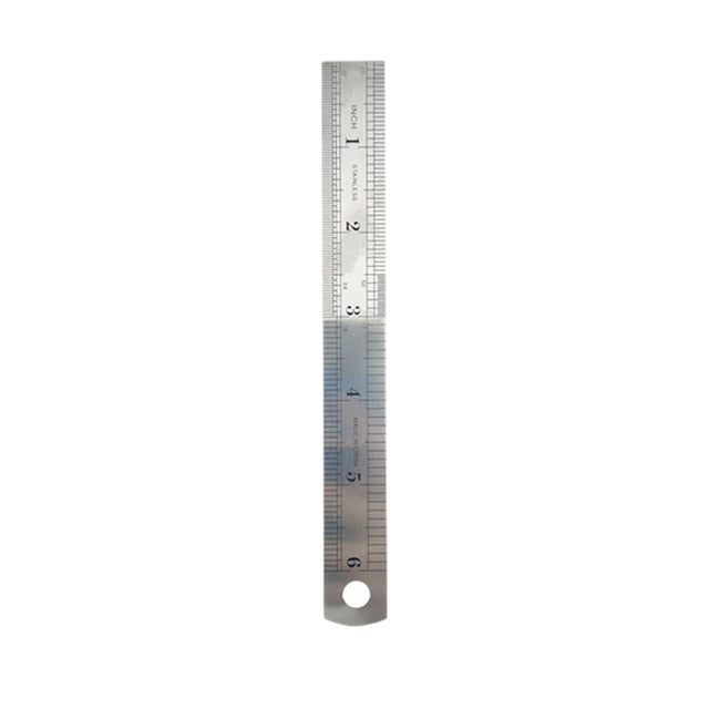 Stainless Steel Ruler with Inch/CM Marks - Shatterproof Measuring Tool for Office & School