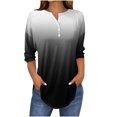 thumbnail image 1 of SwiftWear T-Shirts pour Femmes Mode Tendance Col Rond Manches Mi-Longues T-Shirt Couleur Dégradée Décontracté Ample Hauts Basiques, 1 of 5