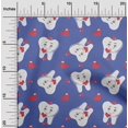 thumbnail image 2 of oneOone Cotton Poplin Medium Blue Fabric Asian Kawaii Rabbit Fabric For Sewing Printed Craft Fabric By The Yard 56 Inch Wide, 2 of 4