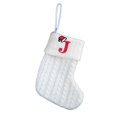 thumbnail image 2 of Fridja 8 Inch Mini Initial Christmas Stocking Monogram Embroidered Christmas Stocking White Knitted Small Christmas Stocking Decorations for Fireplace Mantle Christmas Wall, 2 of 5