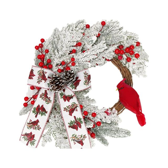 MesaSe Couronne de Noël Décoration Murale Familiale Intérieure Extérieure Cardinal