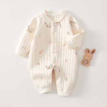 RXIRUCGD Newborn Baby Clothes Jumpsuit Spring Styles Cotton Boneless Hoodie Newborn Baby Spring Clothing Super Cute Baby Clothes( White, Size:6-12 Months )