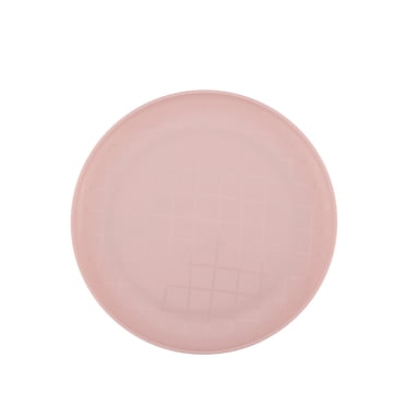 Mainstays Grid Pink Polypropylene Plate, 1 Pack, Light Pink