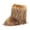 Brown, variant on Lovzfmll Women's Faux fur Snow Boots, Furry Fluffy Ankle Boots, Round Toe Thick Sole Short Boots, Warm Fall Winter Booties, 6, Hot Pink