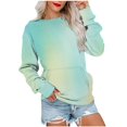 thumbnail image 1 of HKEJIAOI 2023 Women Top Col Rond Couleur Bloc Mi-Lourd Long Sleeve Top, 1 of 6