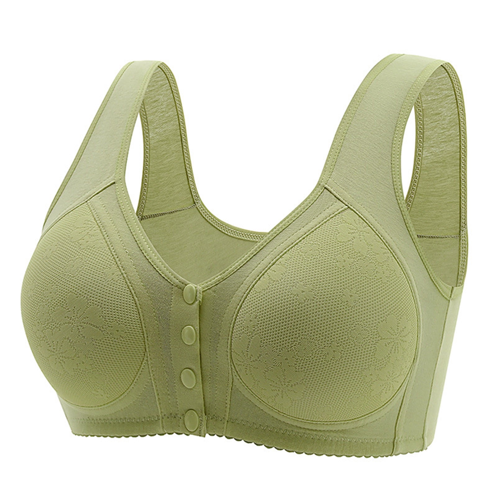 Yuyuzo Plus Size Front Snap Closure Bras for Seniors Wireless Bras Full Coverage Comfort Everyday Bras