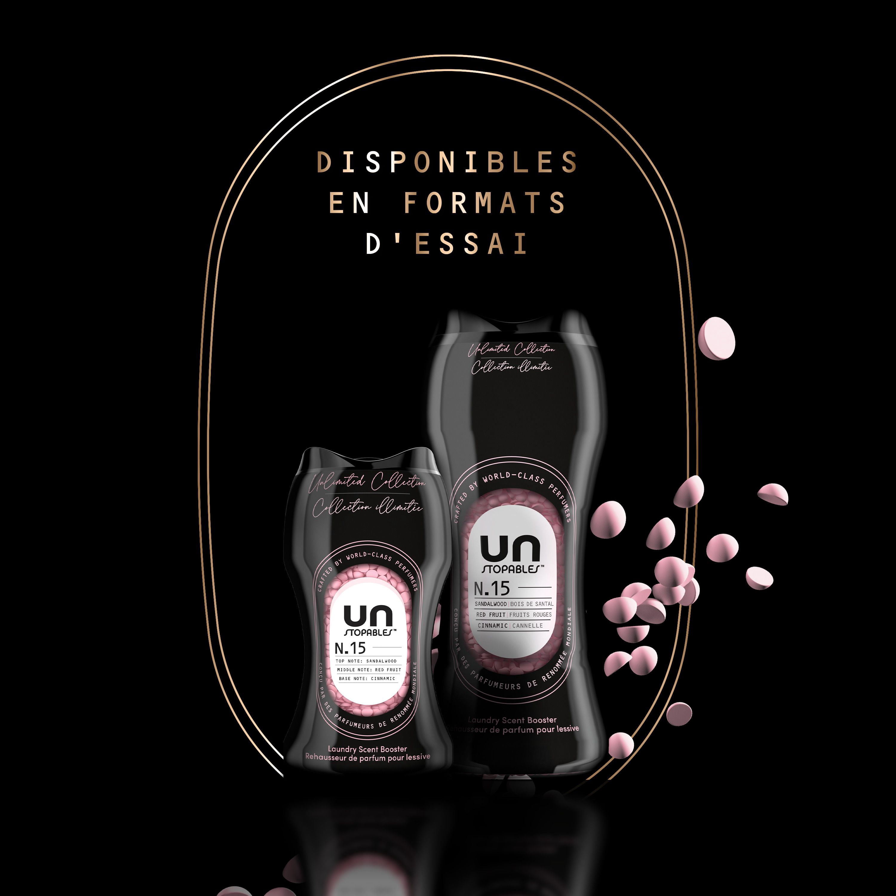 Perles rehausse-parfum pour la lessive Downy Unstopables collection Illimitée, nº 15, parfum fin, perles parfumées pour une fraîcheur longue durée