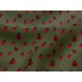 thumbnail image 4 of oneOone Viscose Jersey Olive Green Fabric Red Insect Craft Projects Decor Fabric Printed By The Yard 60 Inch Wide, 4 of 5