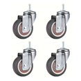 thumbnail image 1 of 4 Pcs 2 Inch Stem Caster Wheels TPR Screw Lever Universal Castors Swivel Stem Wheels With M8 Thread Rods For Carts Furniture ,Easy to Use, 1 of 6