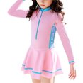 thumbnail image 1 of fastboy Polyester Slimming Line Hem Bathing Suit For Summer Beach Days Fabric Is Soft And Comfortable Pink long sleeved L, 1 of 6