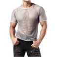 thumbnail image 1 of QIPOPIQ Men's T-Shirt Mesh Fishnet Sleeveless Undershirt Hollow Out Top Clearance, 1 of 5