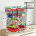 thumbnail image 3 of PawHut 18.5" Hamster Cage with Tube System, Exercise Wheel, Red, 3 of 10