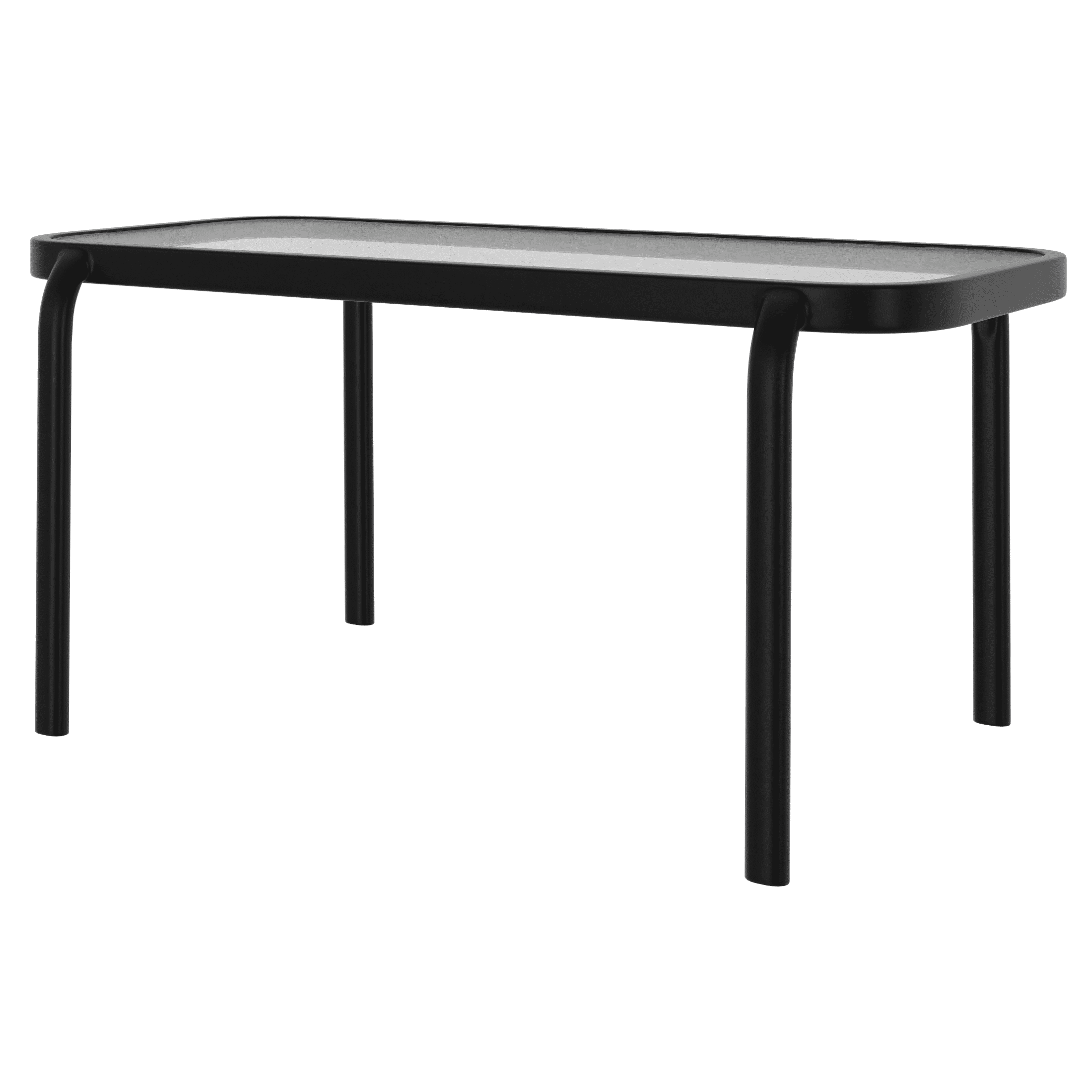 Table extérieure en verre et acier empilable Mainstays, noir