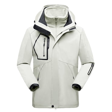 XZNGL Men Jacket Winter Men Casual Hooded Zipper Thicken Windproof Waterproof Breathable Ski Suit Jacket Mountaineering Clothing Coats Men Coats Winter Snow Jacket Men Suit Jacket for Men