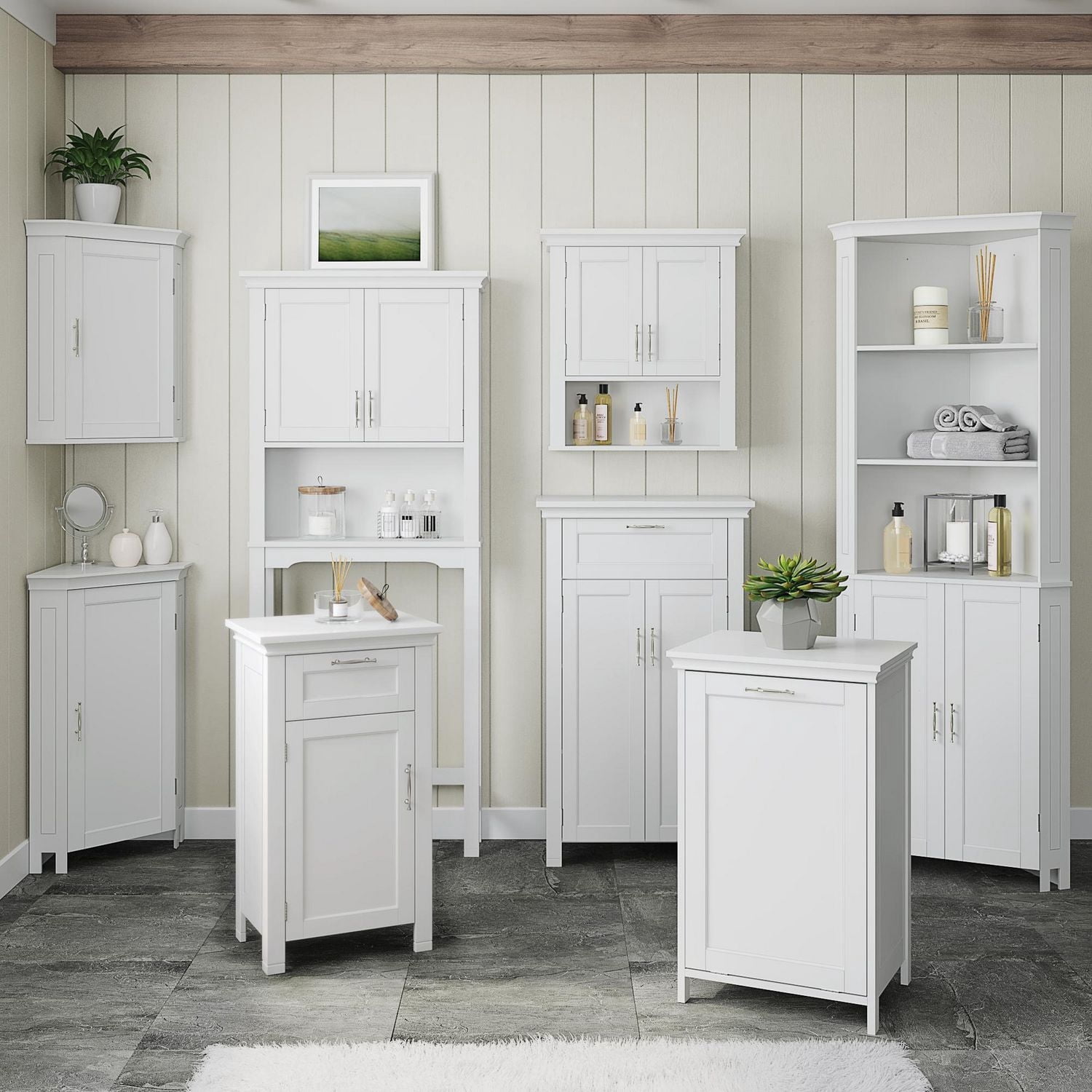 Somerset Collection Maison RiverRidge® Armoire sur pieds, 1 porte, 16 po. (largeur) x 30 po. (haut) x 12 po. (prof), blanc