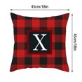 thumbnail image 3 of Yhmxh Pillow Covers Throw Pillow Covers Pillow Protector Twenty Six Letters Christmas Pillowcase Peach Skin Print Cushion Cover Plaid Cushion Pillowcase Peach Skin Pillowcase, 3 of 3