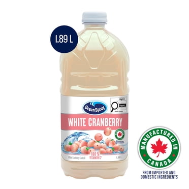 Ocean Spray® White Cranberry Cocktail 1.89L, Sweet, Mild Taste of White Cranberries, 100% Vitamin C per Serving, Recyclable.