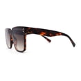 thumbnail image 4 of Womens Squared Horn Rim Inset Lens Oversized Rectangle Sunglasses Tortoise Brown, 4 of 4