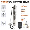 thumbnail image 1 of 3" 48V 750W MPPT Screw Solar Bore Pump Submersible Deep Well Hole Steel, 1 of 5