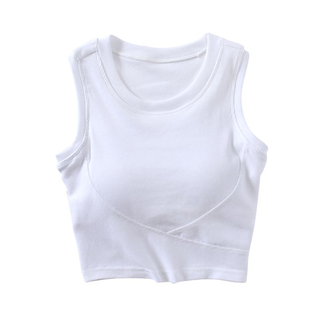 SwiftWear Womens U Back Sports Shaping Bras Padded High Neck Crop Workout Cotton Tank Tops