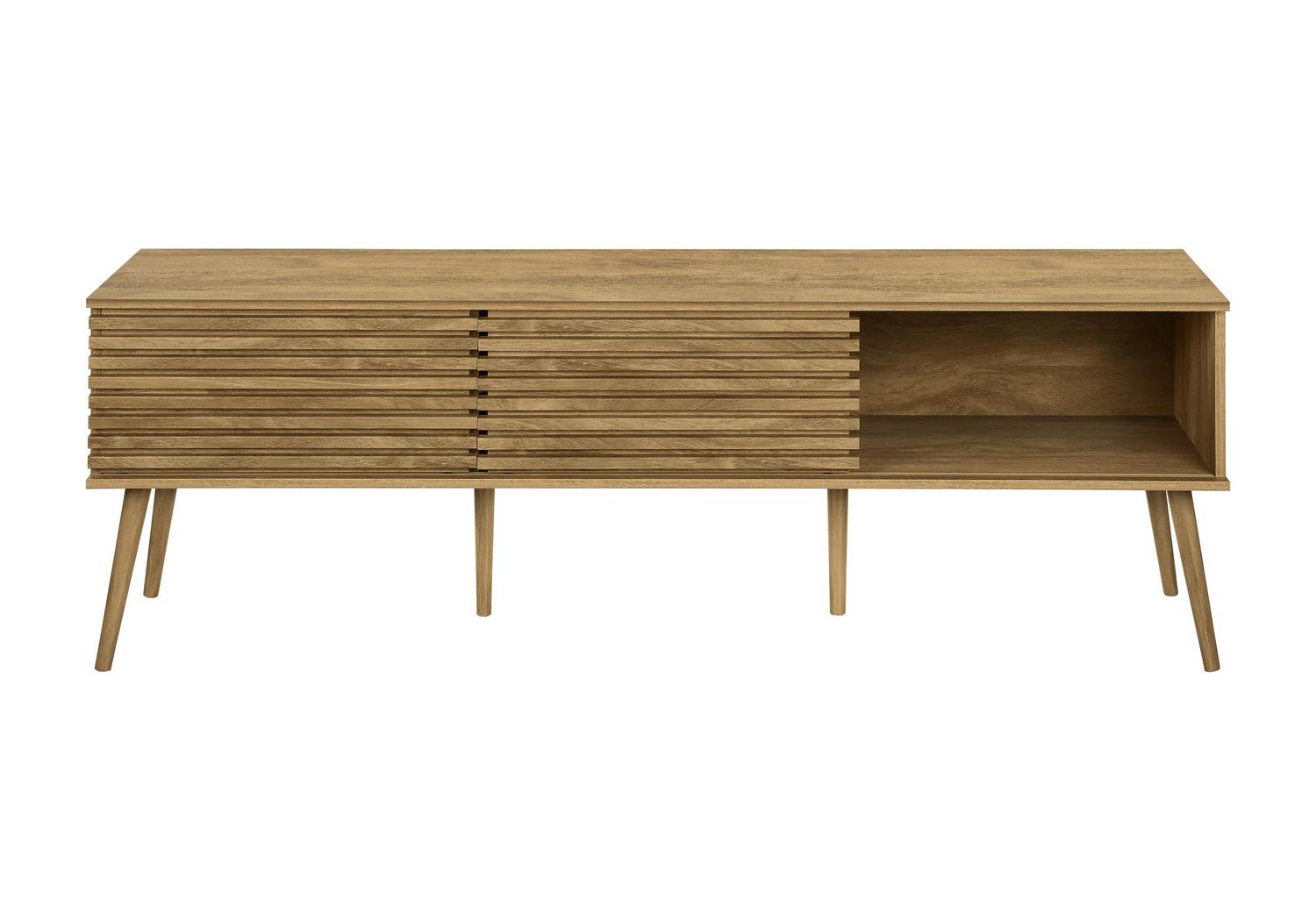 Monarch Specialties Tv Stand, 72 Inch, Media Entertainment Center, Storage Cabinet, Console, Storage Shelves, Bedroom, Living Room, Black Laminate, Contemporary