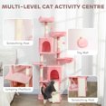 thumbnail image 4 of PawHut 70" Cat Tree, Multi-Level Cat Tower with 2 Condos, Pink, 4 of 10