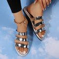 thumbnail image 4 of B91xZ Women's Comfort Slides Rhinestone Glitter Slip On Footbed Platform Sandals Slippers,Silver 9, 4 of 5