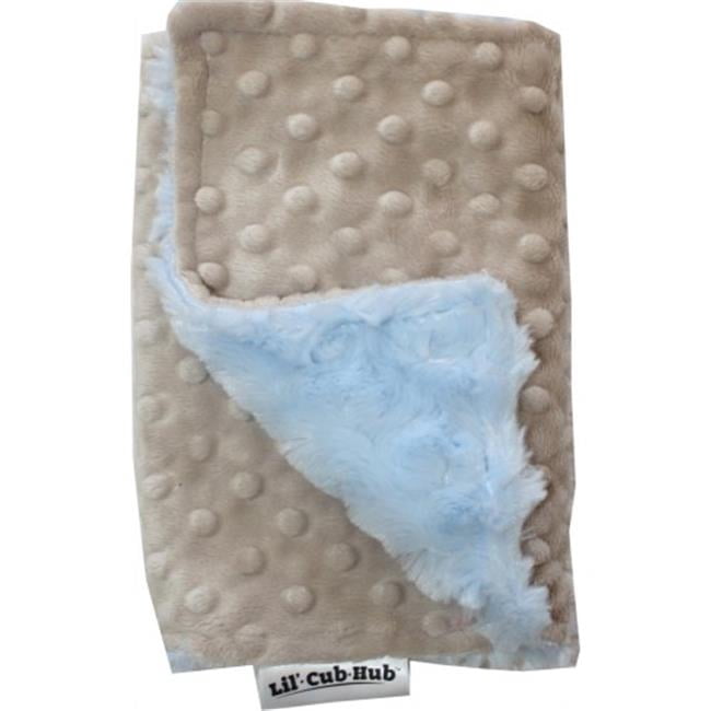Lil Cub Hub BCMDBR Burp Cloth - Mocha Dot with Blue Rosebud Swirl