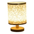 thumbnail image 2 of Fabric Shade Table Lamp for Bedside or Desk – Wood Base USB Lamp with Soft Eye-Caring Light for Home or Office, 2 of 9